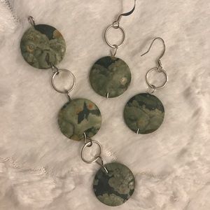 SET! Ocean jasper pendant and earrings